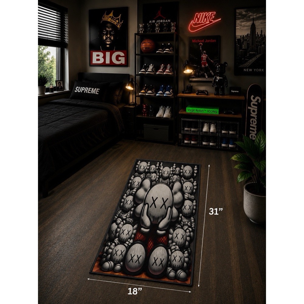 KAWS Designer Style‎ Accent Rug – Hype Wall Art or Floor Decor